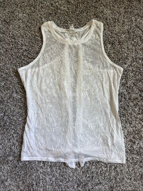 White Sleeveless Tank Top